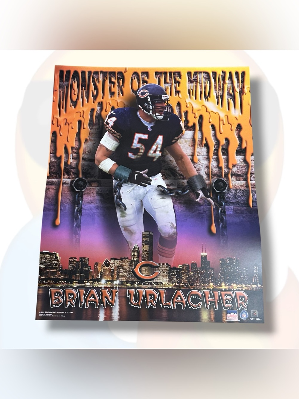 Vintage 2001 Brian Urlacher “Monster Of The Midway” NFL Starline Inc. Poster